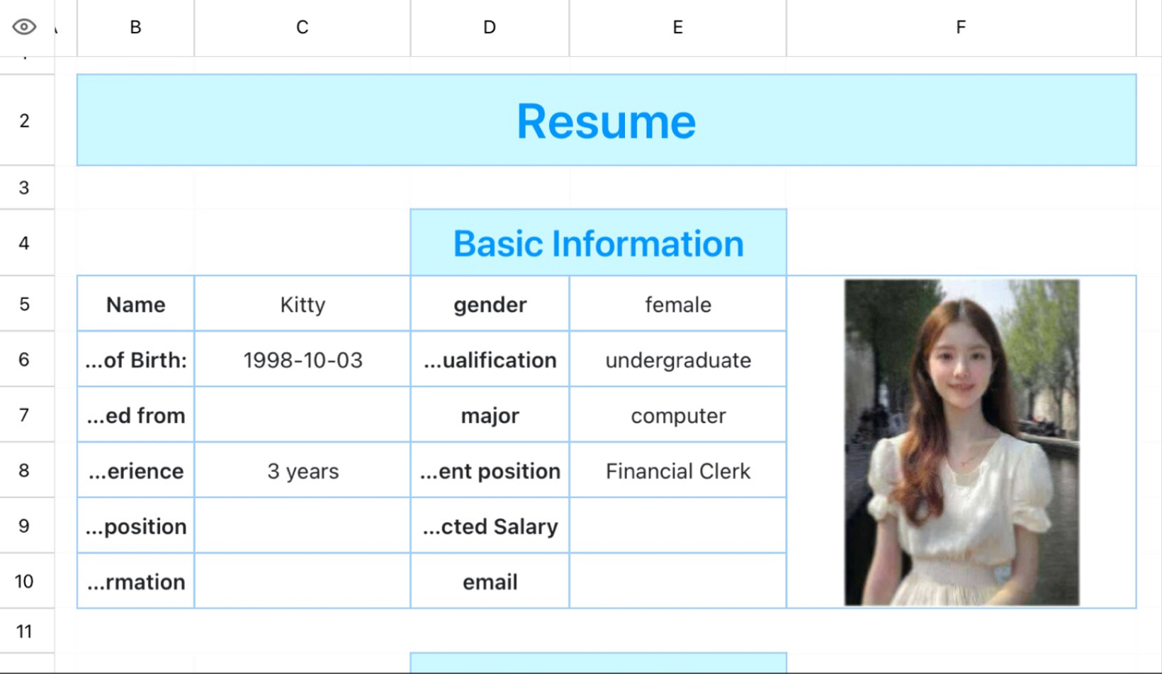 Personal resume 111